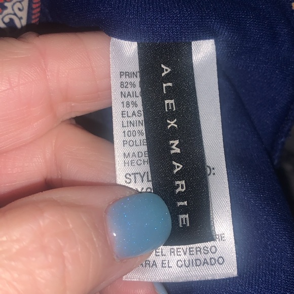 Alex Marie Boho 2 Piece Swim Top Only Navy Blue Women’s Sz Large - Picture 10 of 11